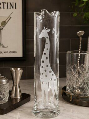 West Virginia Glass Giraffe Cocktail Pitcher Mid-Century Modern Vintage